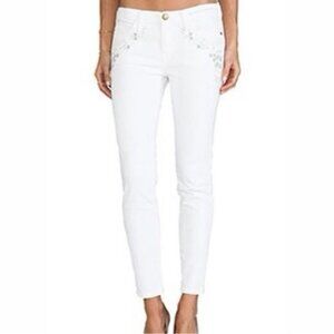 Current/Elliott The Stiletto Dirty White Embroidered Jeans